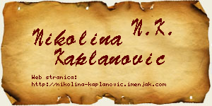 Nikolina Kaplanović vizit kartica
